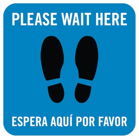 Please Wait Here - Bilingual V.2, Blue, 15, 8494XBL